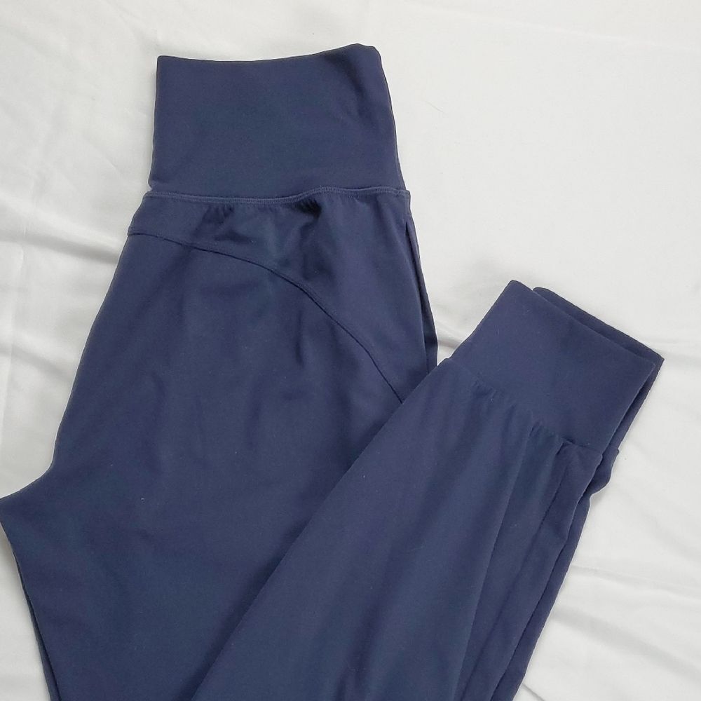 Athleta Blue Salutation Joggers Women Medium PowerVita High Rise Tapered Pants
